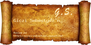 Giczi Sebestyén névjegykártya